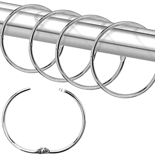 24 Pack Shower Curtain Rings, Rustproof Decorative Metal round Shower Curtain