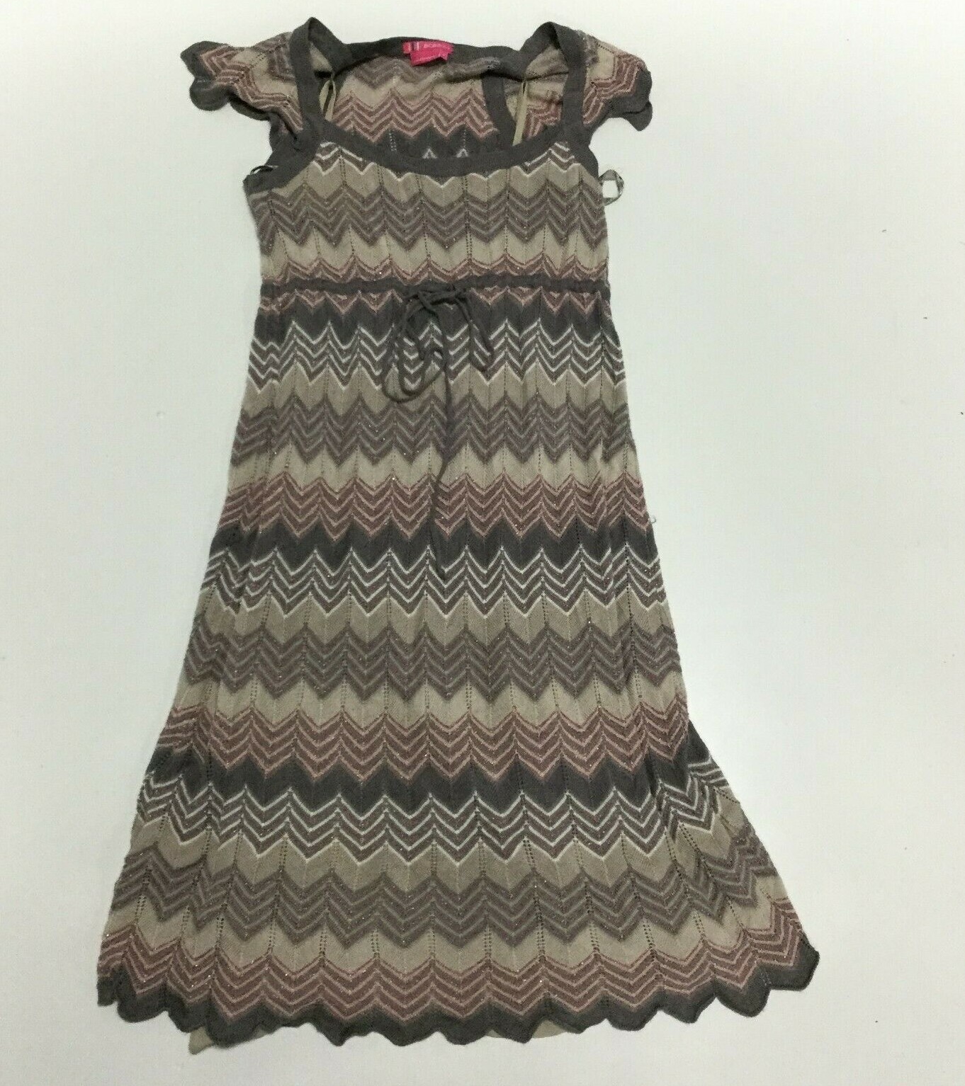 bcbg shimmer stripe knit gown