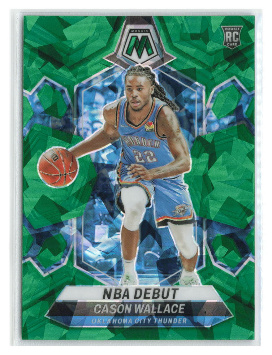 Cason Wallace 2023-24 Panini Mosaic Green Ice RC #258-OKC THUNDER