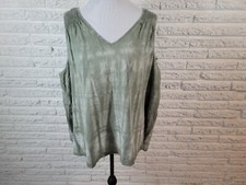 Time Tru Women Top XXXL 22 Plus Tank Green Ti...