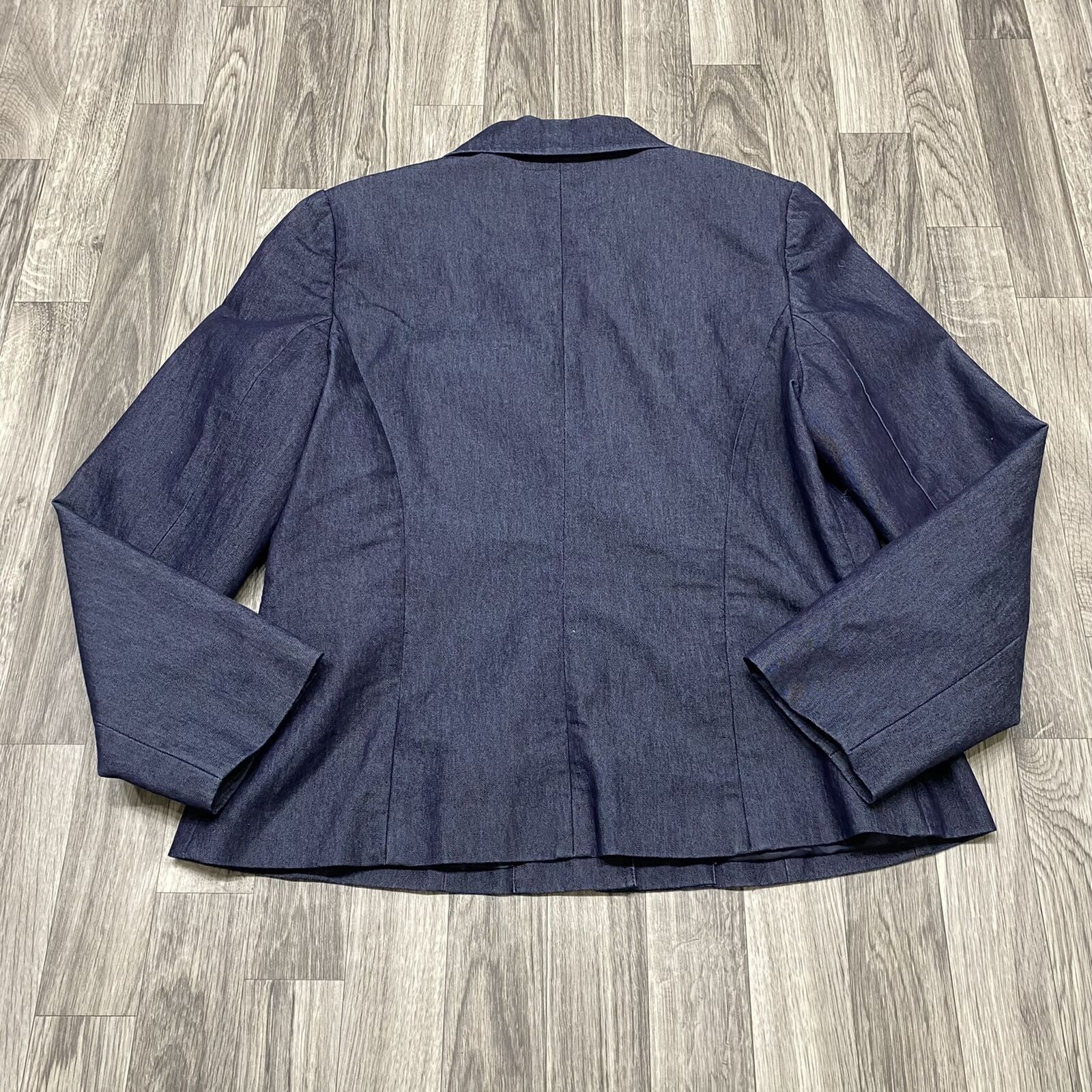 MOSSIMO Button Front Collared Blue Denim Blazer S… - image 6