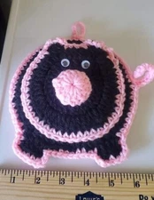 Handmade, Crochet, Pot Holder/ Hot Pad, Pig, Piggy, Piglet, Appliquet, Modif, 