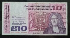 IRELAND  1980  £10 POUND SWIFT  BANKNOTE