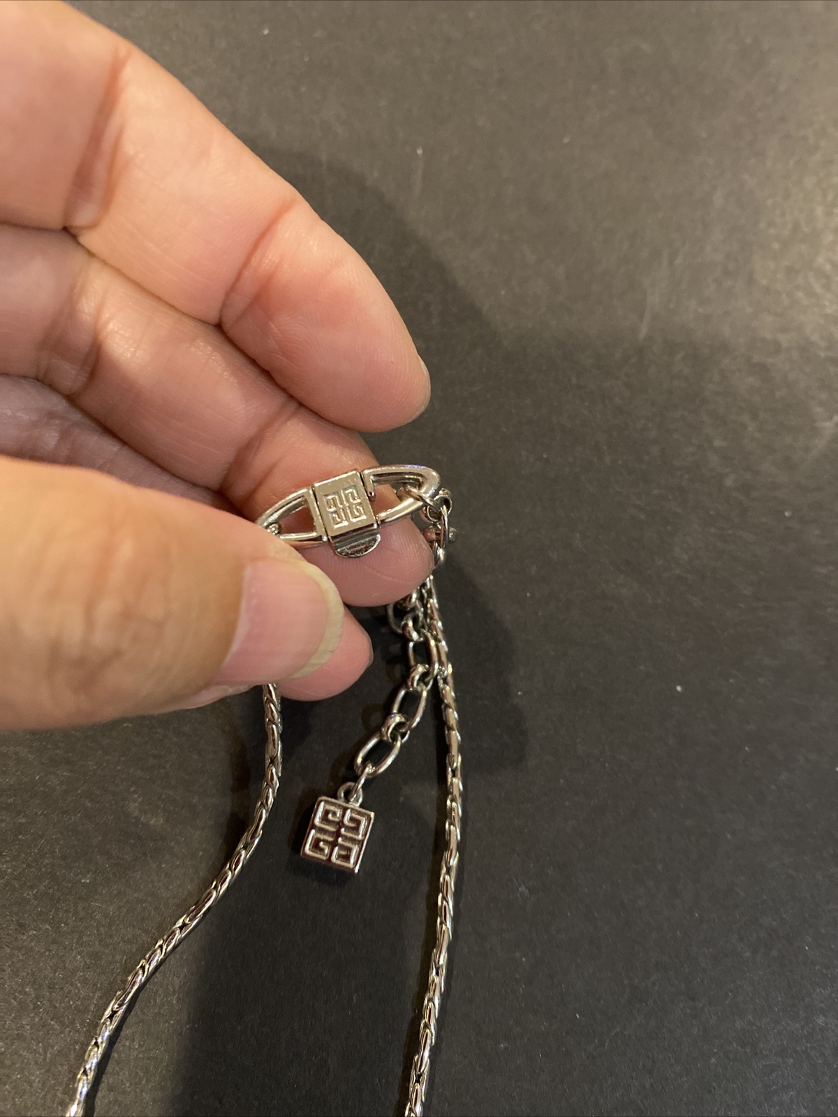 Authentic Givenchy Silver Tone Clear Crystal Neck… - image 5