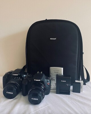 CANON REBEL CAMERA BUNDLE!!! t5, t3i, lens, battery, and camera bag!!!!