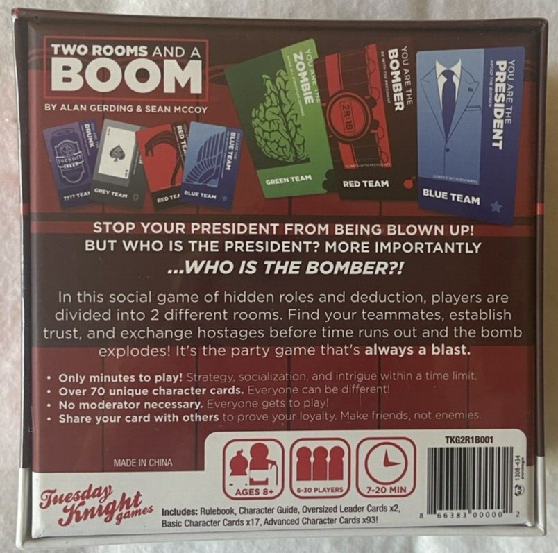 Two Rooms and a Boom Tuesday Knight Games New in Box Sealed Social