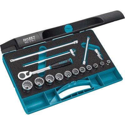 HAZET Socket Wrench Set 12 Squares 880ZN-1 Drive: 9.5mm 16 points 1 set
