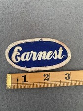 Vintage Earnest Name Patch Work Uniform Tag Shop Worker 1960s 1970s