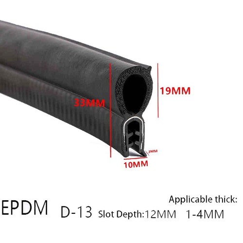 EPDM Rubber U-shaped Sealing Strip with Steel Sheet Protector Edging Trim - Picture 45 of 71