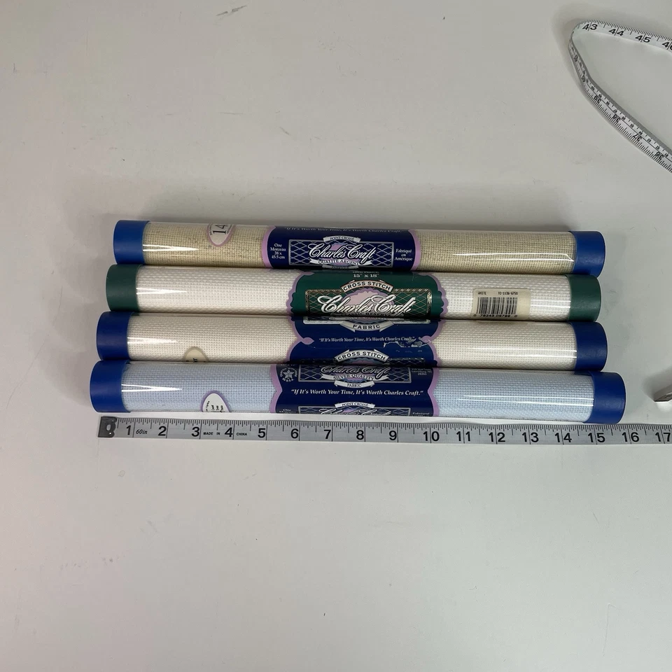 Vintage Charles Craft Cross Stitch Fabric, 15”x18” Lot Of 4 Brand New - Image 4 of 4