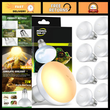 8 Pcs 75W Reptile Heat Lamp Bulbs, UVA Basking Light, E26 Base, Terrarium Lighti
