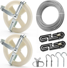 Outdoor Clothesline Kit, Clothes Line Pulley Kit for outside Heavy-Duty, 150FT