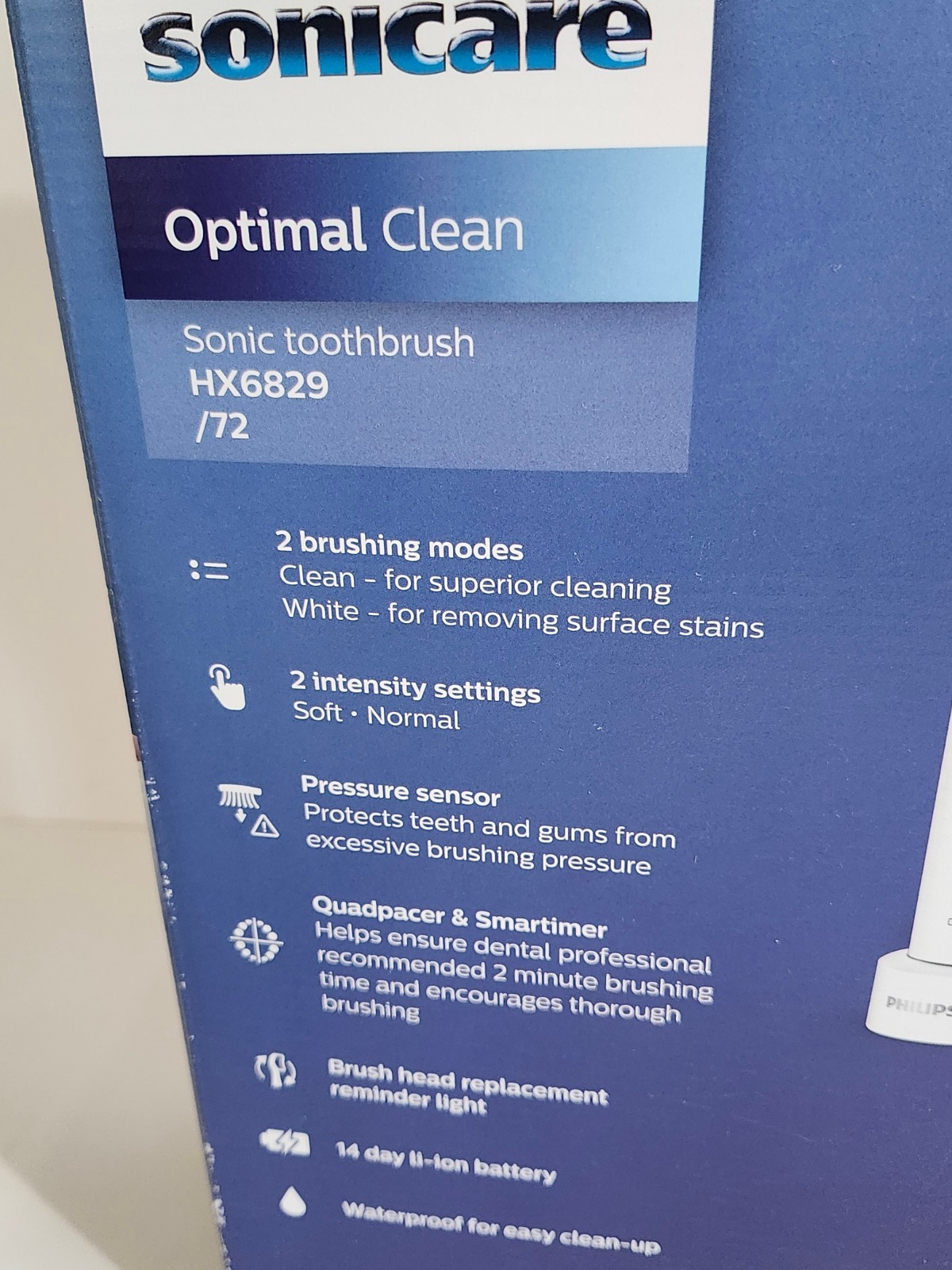 2 Pack Philips SONICARE OPTIMAL CLEAN POWER TOOTHBRUSH HX6829/72