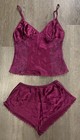 Vintage Victoria’s Secret Silk Lace Cami Camisole Shorts Lingerie Set, Sz XS