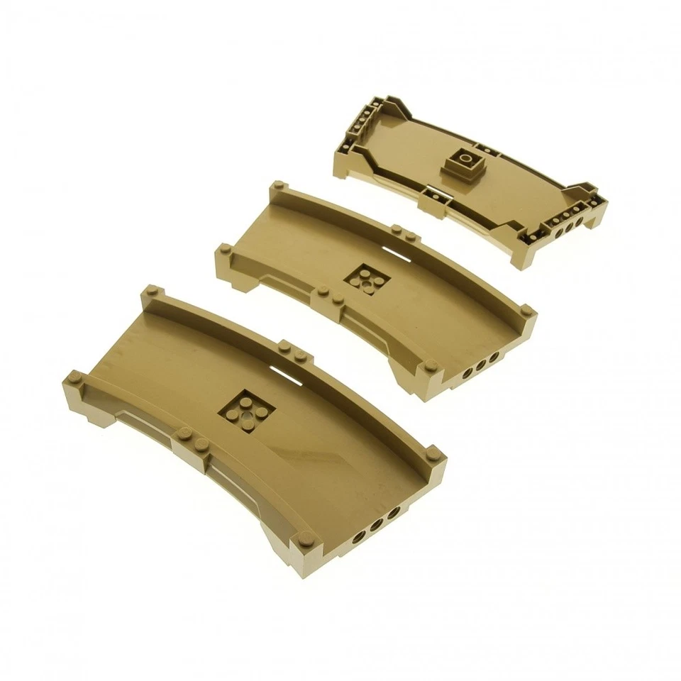 3x Lego Fahrbahn Kurve 17x12x2 dunkel beige Straße Racers Track 42938 - Bild 1 von 1