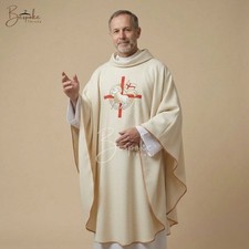 Lamb of God Chasuble Cream Liturgical Vestment Easter Wedding Priest Robe