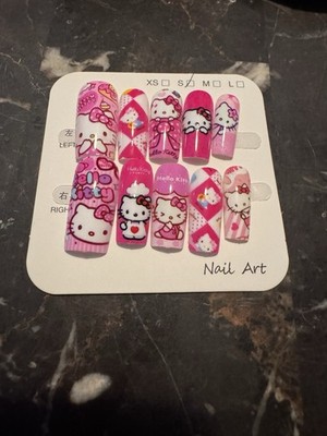 Character Inspired Press On Nails Medium Square Handmade 3D Cute Cartoon Nail S
