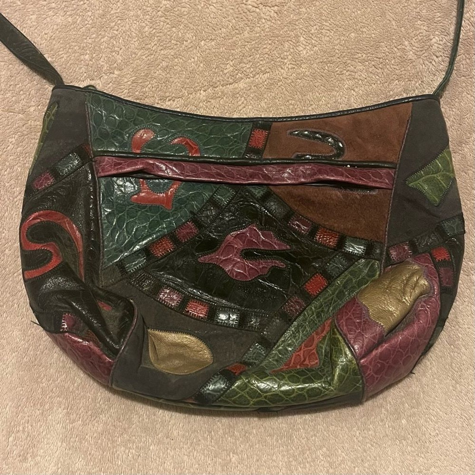 Sharif Multicolor Leather Patchwork Shoulder Bag - image 2