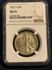 1937-S Walking Liberty Silver Half Dollar 50C NGC  MS63  **BLAST WHITE**