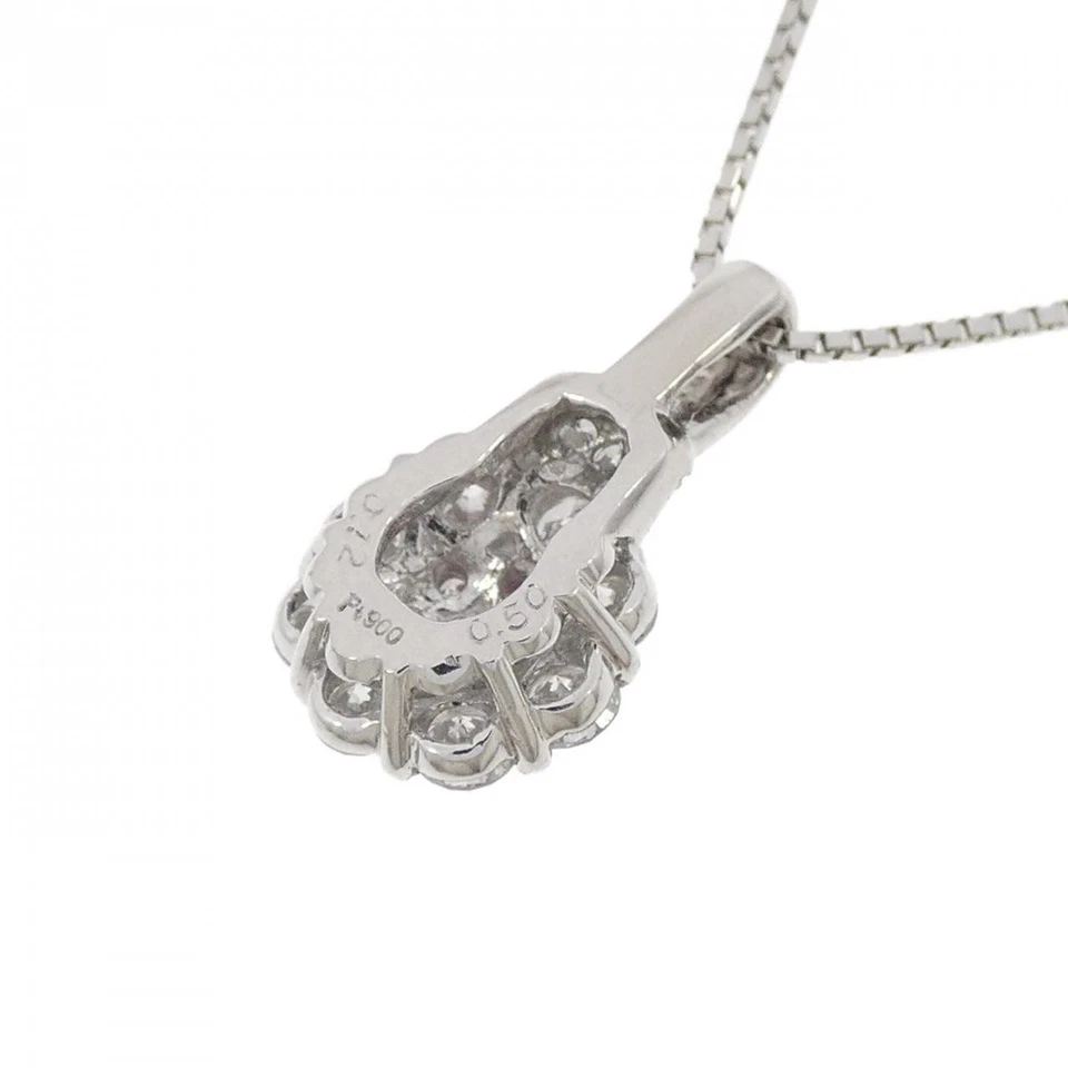 Authentic PT900 PT850 Flower Pink Diamond Necklace 0.12CT  #270-004-099-2614 - Изображение 4 из 4