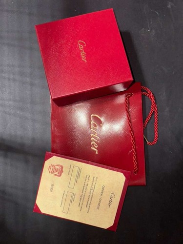 Cartier Red Bracelet Empty Jewelry Box Set with Certificate & Outer Box