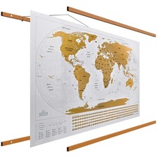 Travelization 36" Magnetic Poster Hanger Frame + 24 x 36 Inch, white and gold