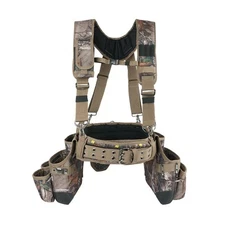 MELOTOUGH Camo Tool Belt with Suspenders Camouflage Tool Bag Supenders Framer...