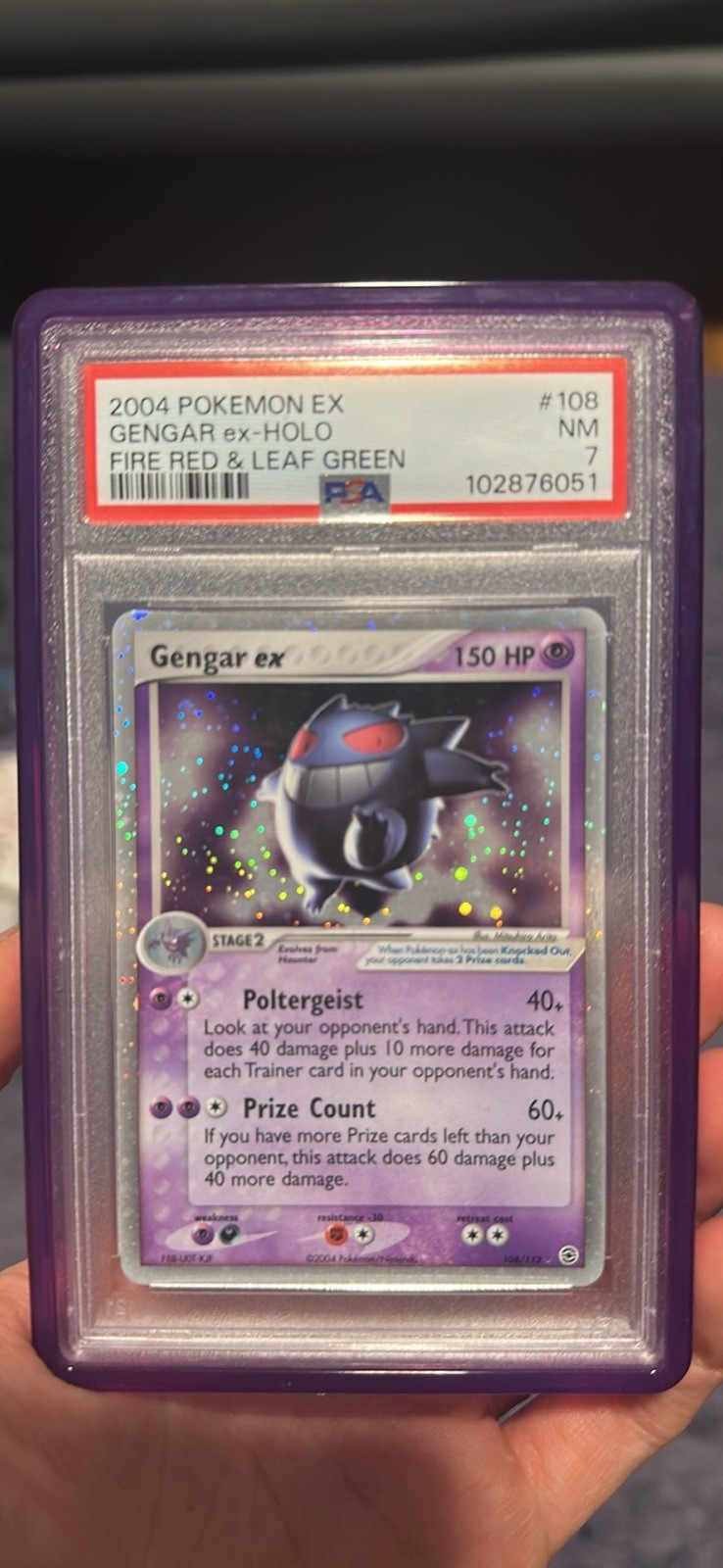 Pokemon Gengar EX Fire Red & Leaf Green Ultra Rare Card #108 PSA 7
