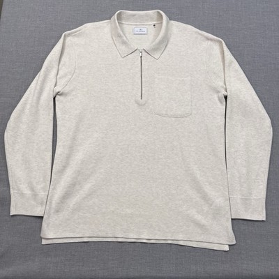 7 Diamonds Sweater Mens 2XL Ivory St Moritz 1/4 Zip Pullover Heavyweight