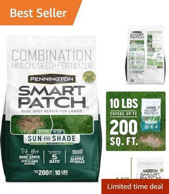 Organic 10 lb Smart Patch Grass Seed Mix for Robust Sun and Shade Lawns