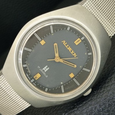 VINTAGE ALLWYN 6300A HANDAUFZUG INDIEN HERREN ORIGINAL ZIFFERBLATT UHR a706067-2