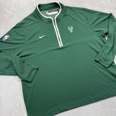Milwaukee Bucks Sweatshirt Mens 3xl Green Nike Pullover 14 Zip 
