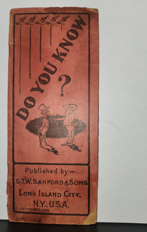 S.T.W. Sanford & Sons Dr. Sanford’s Liver Invigorator “Do You Know?” Booklet
