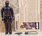 Complete Really Nice Vintage 1983 GI Joe Snake Eyes v1.5 Swivel Arm Filecard