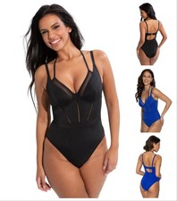 Pour Moi Sydney Swimsuit Double Strap Underwired Padded Womens Swimwear 31524