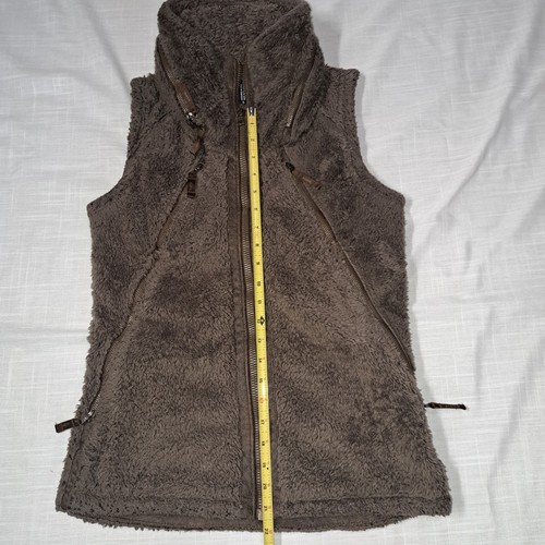 Kuhl Vest Womens S Brown Sherpa Fleece High Neck Full Zip Hoodie Outdoor Hiking - Picture 3 of 7