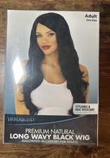 Wonderland Premium Natural Long Wavy Wig - Black