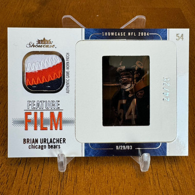 Brian Urlacher 2004 Fleer Showcase Feature Film Game Used Patch /25 Bears
