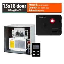 65,000 BTU RV Tankless Water Heater 15x18 Propane for 6 GAL, RV Trailer & Camper