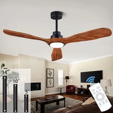 Ceiling Fans with Lights and Remote,52 Inch Unique Wood Ceiling Fan with Nois...