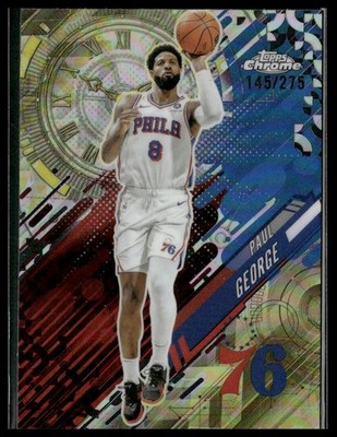 Paul George 2025-26 Topps Chrome Go Time Yellow Refractor /275 #GT-15 76ers