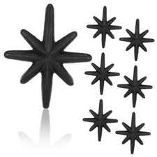 Set Unique Cast Iron Drawer Pulls & Cabinet 8-pointed Star 6 Antique Black