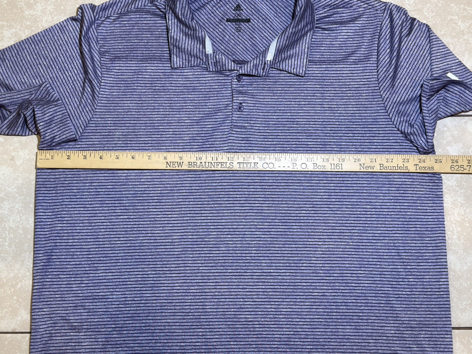 Adidas Men's Purple Striped Golf Polo Shirt Size 2XL Polyester Short Sleeve thumbnail 6
