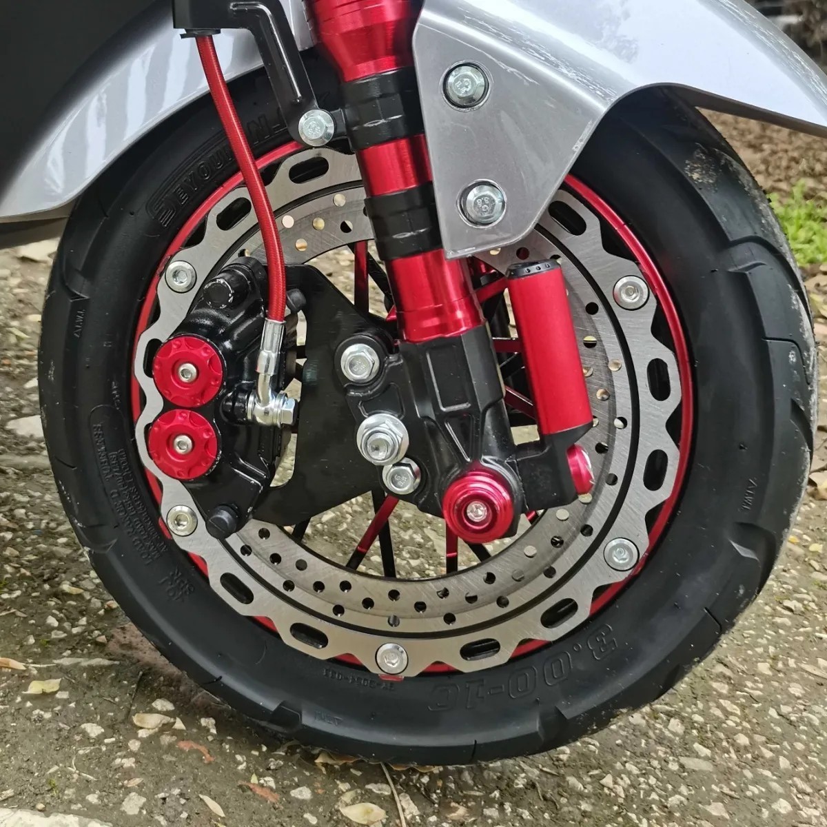 For electric Scooter Front Wheel 3 00 10 Aluminum Alloy Disc Brake Assembly