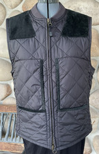 Vintage Polo Ralph Lauren Quilted Vest Leather Trim Hunting Mens Medium  Nice