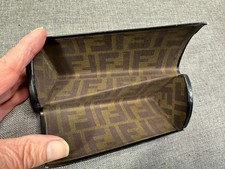 Authentic Fendi Twist Black Hard Faux Leather Eyeglasses Case