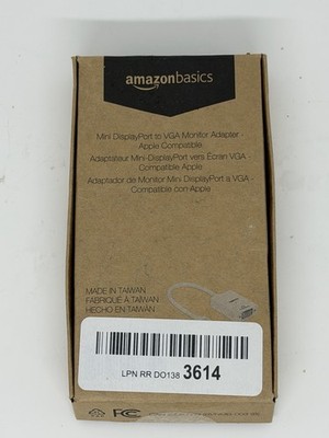 AmazonBasics MiniDisplayPort to VGA Adapter Apple Compatible MacBook Thunderbolt
