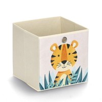 "Zeller 14477 Aufbewahrungsbox \"Tiger\", Vlies, Beige, Ca. 28 X 28 X 28 Cm"
