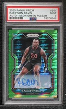2020 Panini Prizm Rookie Neon Green Pulsar Raekwon Davis PSA 9 MINT Auto 8d2