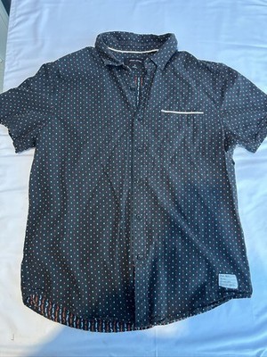 Adam Levine Men's Black Polka Dot Long Sleeve Shirt M - A48